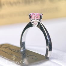 Load image into gallery viewer Moissanite Four Claws Love Ring custom pink moissanite ring