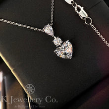 將圖片載入圖庫檢視器 Cubic Zirconia Heart Necklace / Ring 進口訂制高碳鑽肥心頸鏈戒指