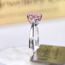 Load image into gallery viewer Moissanite Four Claws Love Ring custom pink moissanite ring
