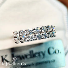 將圖片載入圖庫檢視器 Moissanite 1.4ct Stars Stacking Ring 莫桑石1.4卡雙層七鑽戒指