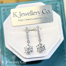 Load image into gallery viewer Moissanite Six Prong Long Earrings Moissanite Meteor Six Prong Drop Earrings