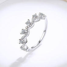 Load image into gallery viewer Moissanite Crown Stacking Ring Moissanite Crown Line Ring