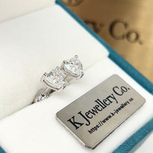 將圖片載入圖庫檢視器 Moissanite Heart Shape Ear Studs 莫桑石愛心型鑽耳釘