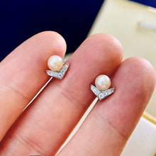 Load image into gallery viewer Pearl V Shape Earring Freshwater Pearl V Shape Earrings