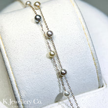 Load image into gallery viewer Pearl 18K Multicolour Bracelet 18K Japanese Akoya pearl gradient bracelet