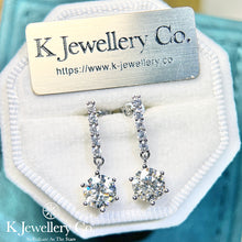 Load image into gallery viewer Moissanite Six Prong Long Earrings Moissanite Meteor Six Prong Drop Earrings