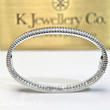 Load image into gallery viewer Moissanite Beaded Full Paved Bangle full moissanite beaded edge hidden buckle bracelet