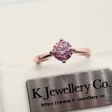 Load the video into the gallery viewer and play, Moissanite Four Claws Love Ring custom pink moissanite ring