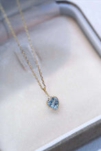 將圖片載入圖庫檢視器 Diamond 18K Gold Aquamarine Heart Shape Pendant 18K金海藍寶40分愛心吊墜