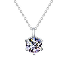 Load image into gallery viewer Moissanite New Six Prong Necklace Moissanite simple six-claw necklace