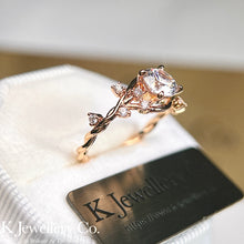 Load image into gallery viewer Moissanite Rose Vine Ring Moissanite vine rose ring