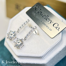 Load image into gallery viewer Moissanite Six Prong Long Earrings Moissanite Meteor Six Prong Drop Earrings