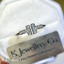 Load image into gallery viewer Moissanite Double T Ring Moissanite Double T Ring