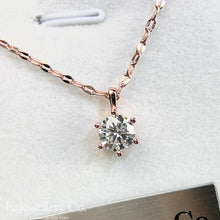 將圖片載入圖庫檢視器 Moissanite Six Prong Necklace 莫桑石六爪頸鏈