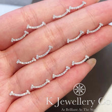 Load image into gallery viewer Diamond 18K Gold Smile Ear Studs