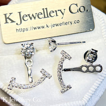 Load image into gallery viewer Moissanite Smile Two ways 1.2ct Earrings full moissanite 2-way high setting earlobe smile earrings