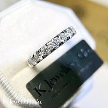 Load image into gallery viewer Moissanite 1.8ct Stacking Ring customized version of moissanite 20 points row set ring