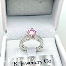 將圖片載入圖庫檢視器 Moissanite Pink Eternity Love Ring 訂制版粉紅莫桑石永恆的愛戒指
