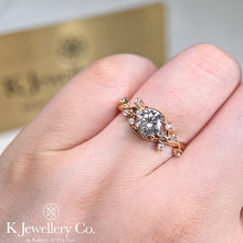 Load image into gallery viewer Moissanite Rose Vine Ring Moissanite vine rose ring