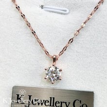 將圖片載入圖庫檢視器 Moissanite Six Prong Necklace 莫桑石六爪頸鏈