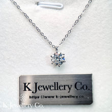 Load image into gallery viewer Moissanite New Six Prong Necklace Moissanite simple six-claw necklace