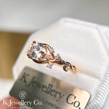 Load image into gallery viewer Moissanite Rose Vine Ring Moissanite vine rose ring