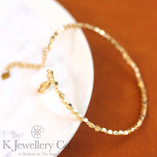 將圖片載入圖庫檢視器 18K Gold Cube Bangle 18K立方體閃閃珠手鐲