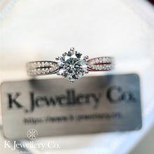 Load image into gallery viewer Moissanite Six Prong Paved Ring Moissanite Star Diamond Ring