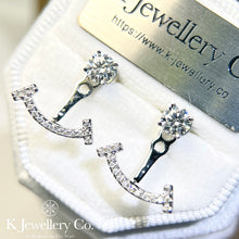 Load image into gallery viewer Moissanite Smile Two ways 1.2ct Earrings full moissanite 2-way high setting earlobe smile earrings