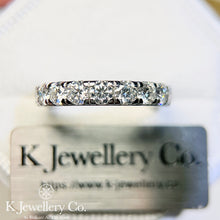 Load image into gallery viewer Moissanite 1.8ct Stacking Ring customized version of moissanite 20 points row set ring