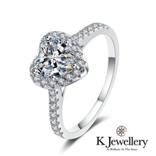 Load image into gallery viewer Moissanite Paved Heart Ring Moissanite heart-shaped full-circle ring