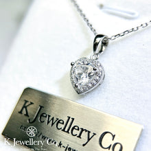 將圖片載入圖庫檢視器 Moissanite Heart Paved Necklace 莫桑石愛心型圍鑲頸鏈