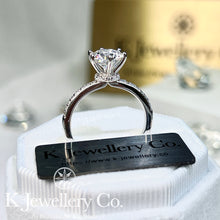 Load image into gallery viewer Moissanite 2ct Six Prongs Crown Ring Moissanite 2ct Crown High Setting Six Prongs Ring