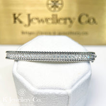Load image into gallery viewer Moissanite Beaded Full Paved Bangle full moissanite beaded edge hidden buckle bracelet