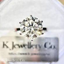 Load image into gallery viewer Moissanite Classic Six Prongs 5ct Ring Moissanite Classic Six Prongs 5ct Ring