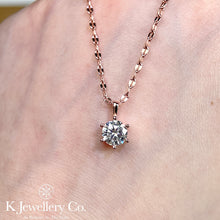 將圖片載入圖庫檢視器 Moissanite Six Prong Necklace 莫桑石六爪頸鏈