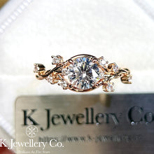 Load image into gallery viewer Moissanite Rose Vine Ring Moissanite vine rose ring