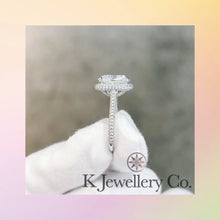 Load image into gallery viewer Moissanite 5ct Cushion Brilliant Ring Moissanite long pillow type full pavé ring