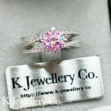 將圖片載入圖庫檢視器 Moissanite Pink Eternity Love Ring 訂制版粉紅莫桑石永恆的愛戒指