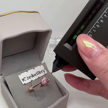Load the video into the gallery viewer and play, Moissanite Four Claws Love Ring custom pink moissanite ring