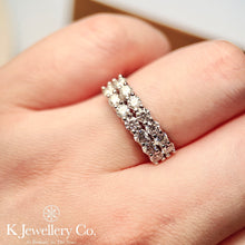 將圖片載入圖庫檢視器 Moissanite 1.4ct Stars Stacking Ring 莫桑石1.4卡雙層七鑽戒指