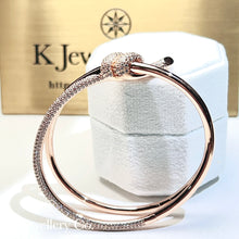 將圖片載入圖庫檢視器 Cubic Zirconia Knot Bangle 高碳鑽繩結手鐲