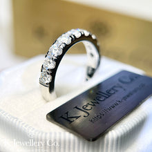 Load image into gallery viewer Moissanite 1.8ct Stacking Ring customized version of moissanite 20 points row set ring