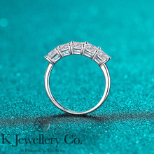 Load image into gallery viewer Moissanite Princess Cut Stars Ring Moissanite Princess Cut Stars Ring