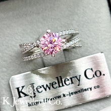 將圖片載入圖庫檢視器 Moissanite Pink Eternity Love Ring 訂制版粉紅莫桑石永恆的愛戒指