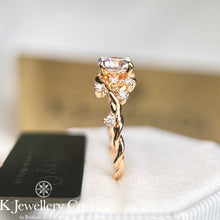 Load image into gallery viewer Moissanite Rose Vine Ring Moissanite vine rose ring