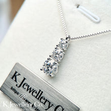 將圖片載入圖庫檢視器 Moissanite Three Stars 1.8ct Necklace 莫桑石漸變三層鑽頸鏈