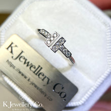 Load image into gallery viewer Moissanite Double T Ring Moissanite Double T Ring