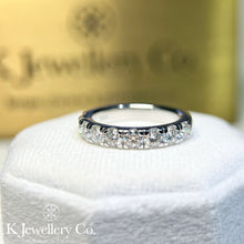 Load image into gallery viewer Moissanite 1.8ct Stacking Ring customized version of moissanite 20 points row set ring