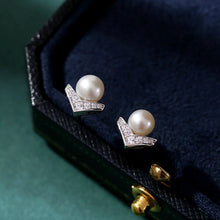 Load image into gallery viewer Pearl V Shape Earring Freshwater Pearl V Shape Earrings